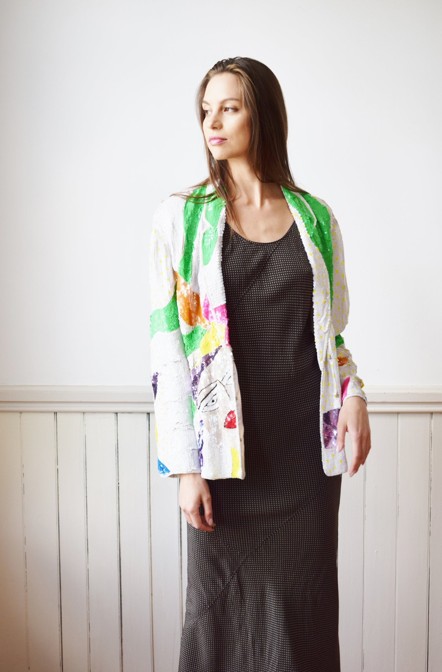 80s Sequined Carnival Blazer | M