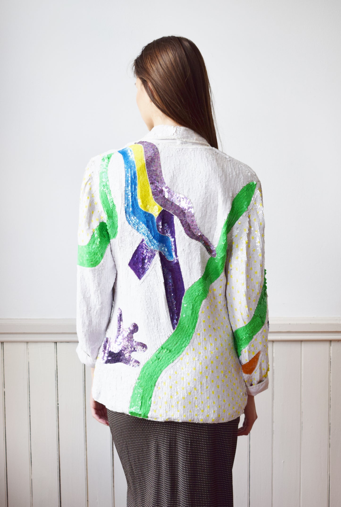 80s Sequined Carnival Blazer | M