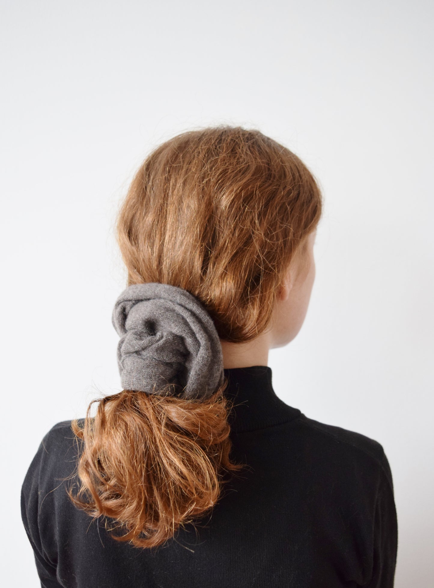XLarge Cashmere Hair Tie in Fawn | Upcycled Scrunchie