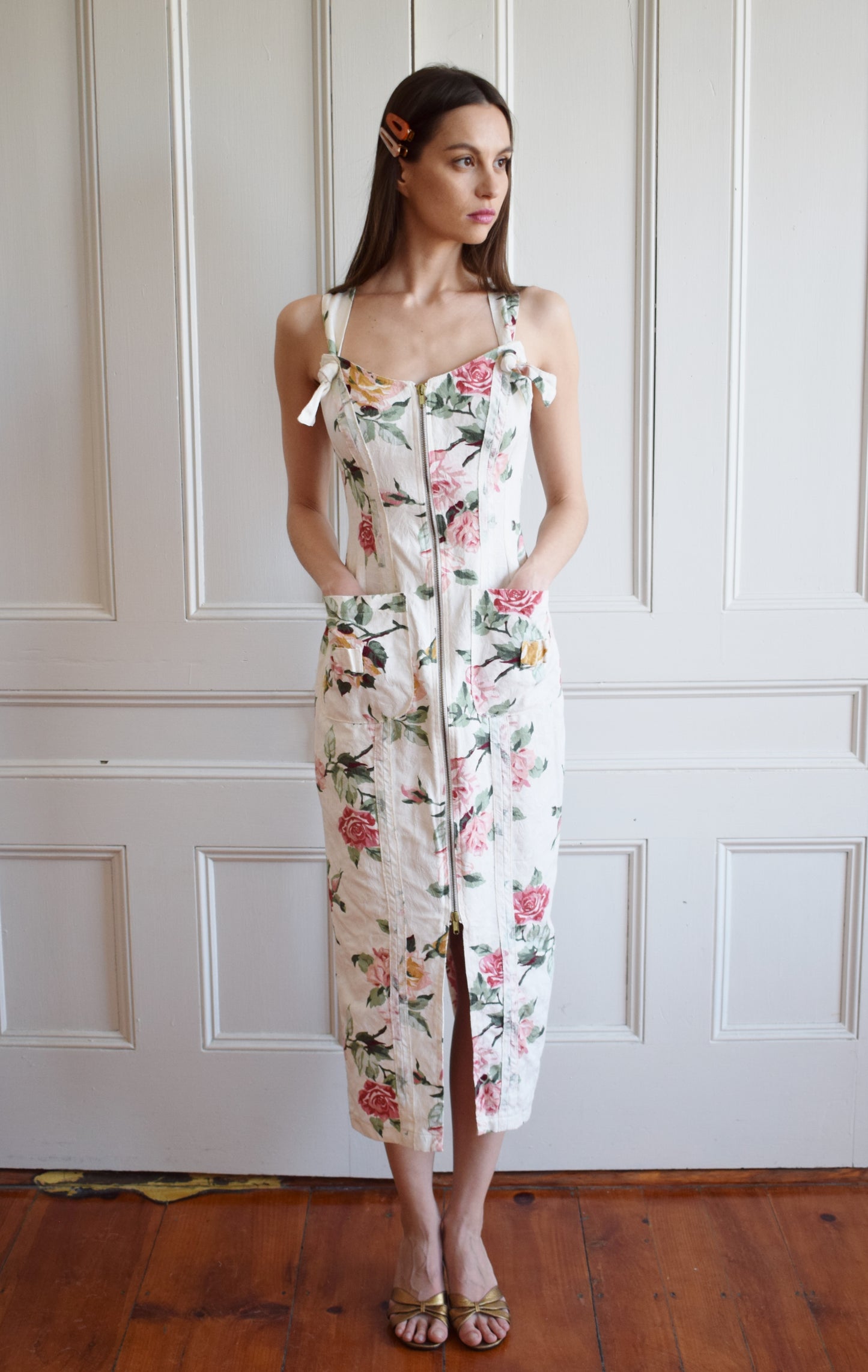 90s Floral Sheath Dress by Karen Alexander | XS