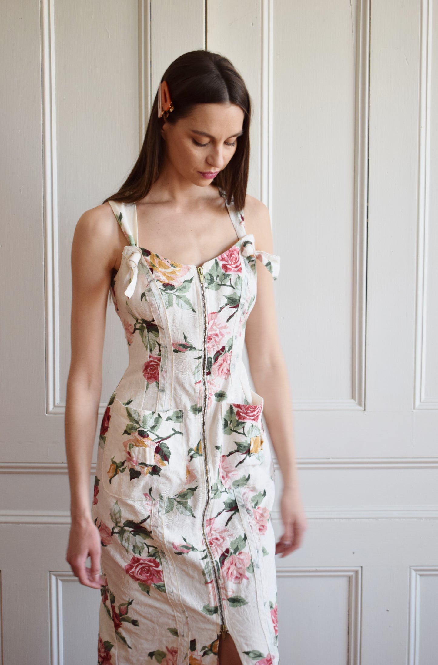 90s Floral Sheath Dress by Karen Alexander | XS