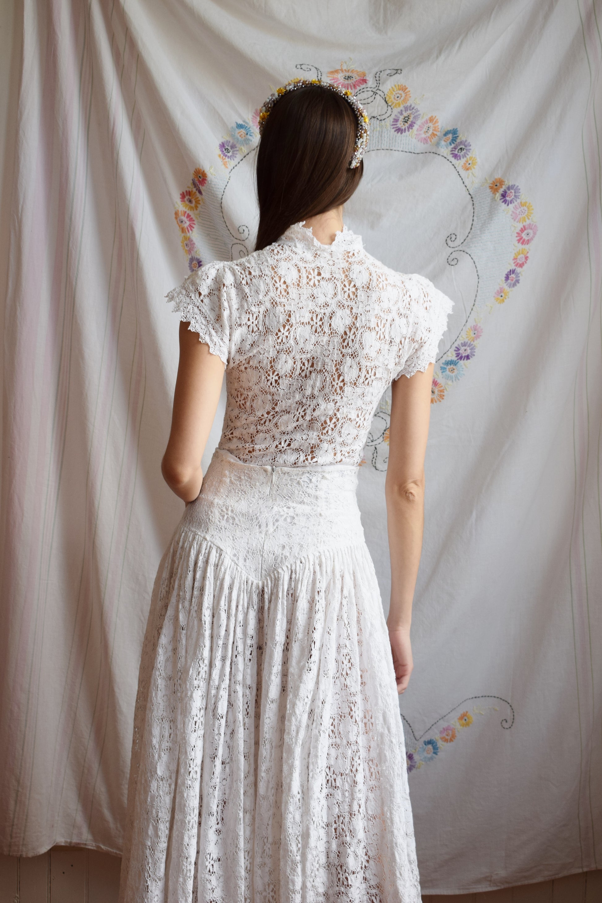 Vintage Norma Kamali Crochet Lace Dress Set | XS fieldwork Vintage Norma Kamali Crochet Lace Dress Set | XS fieldwork