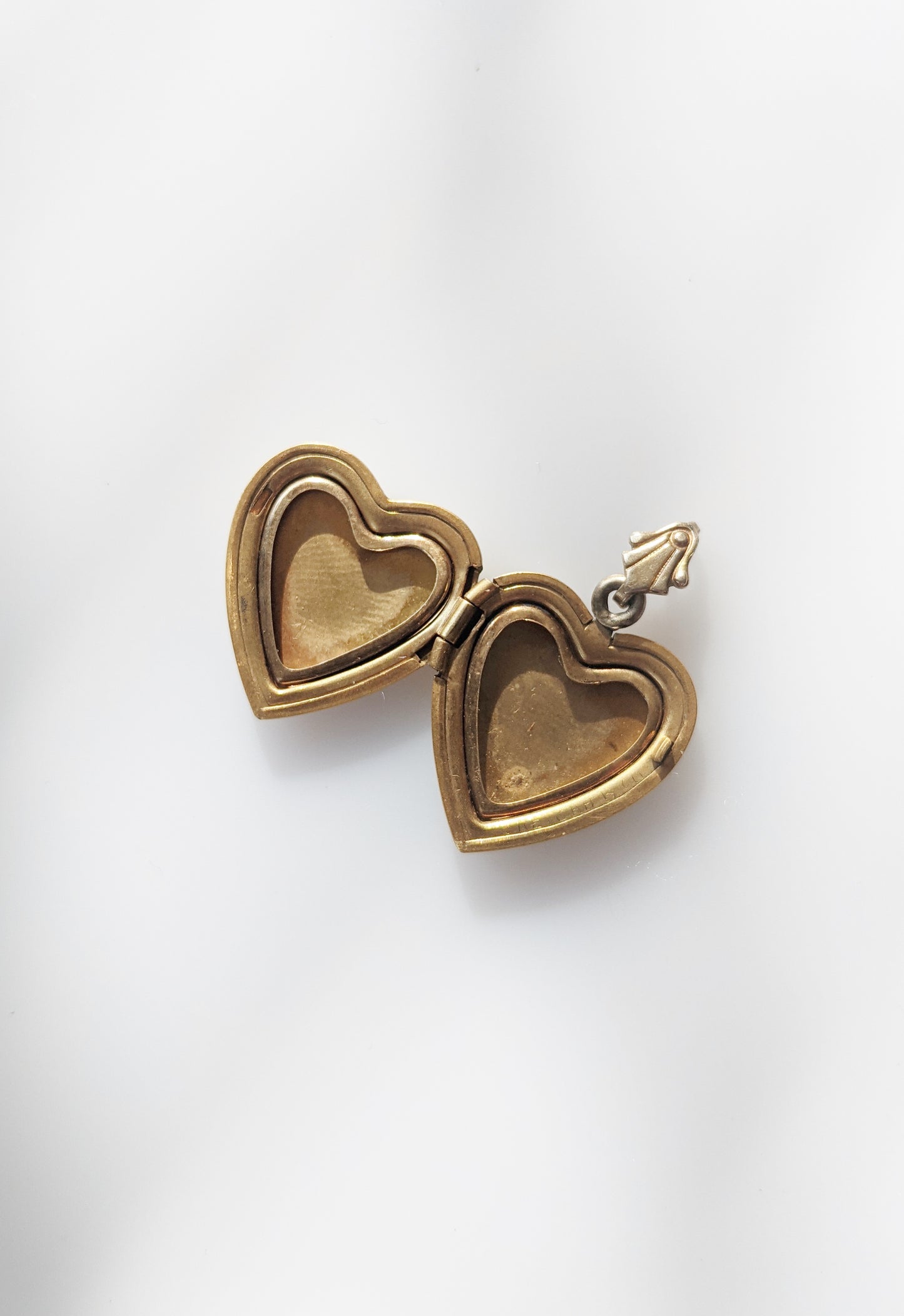 Vintage Gold Heart-Shaped Locket | Double Heart and Flower Motif