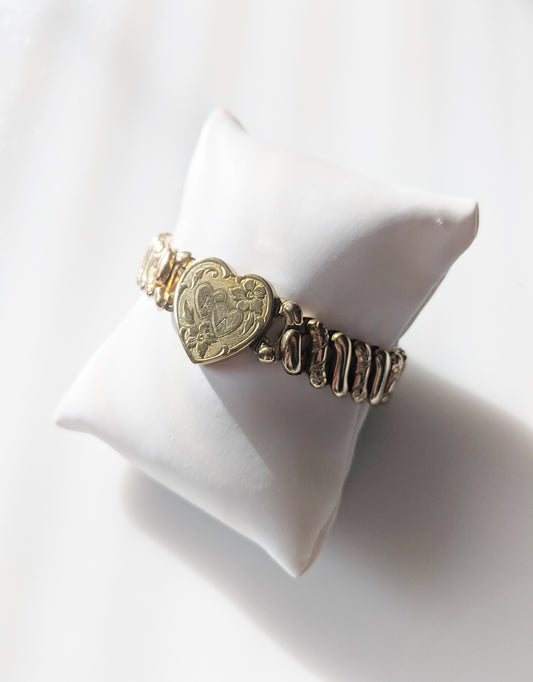 1940s Sweetheart Bracelet with Initials EA