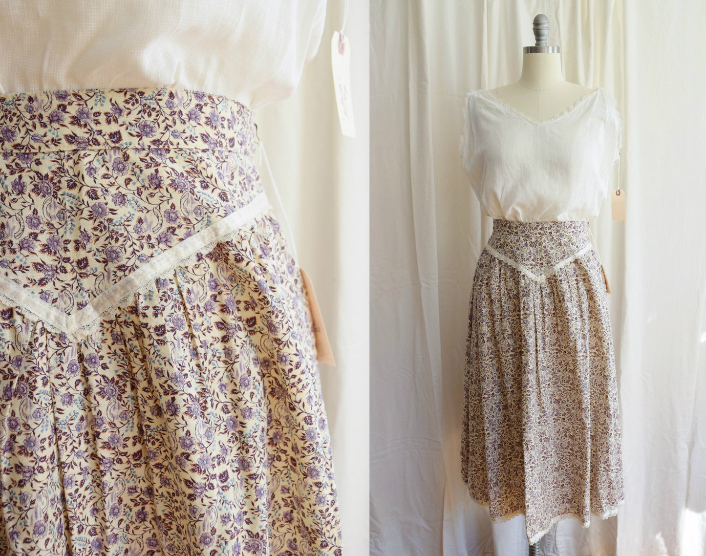 1970s Gunne Sax Prairie Revival Midi Skirt