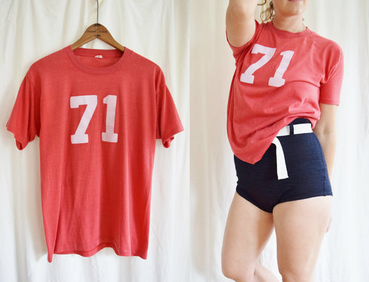 1970s  #71 Red Pinnie Tee | Athletic Shirt